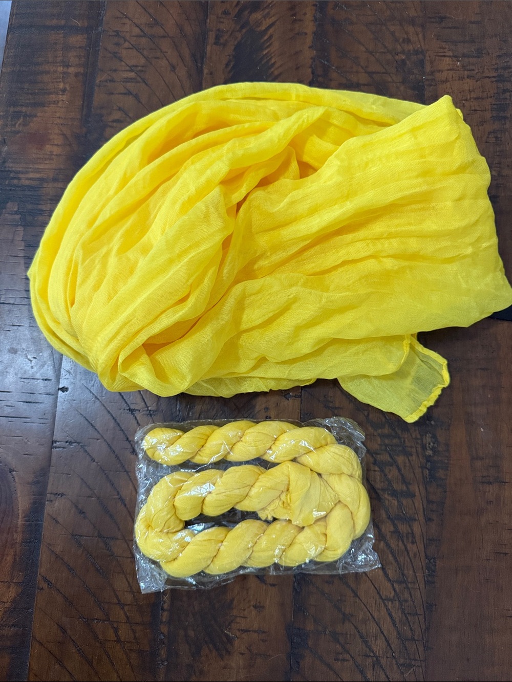 Set of Two Yellow Table Runners